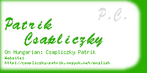 patrik csapliczky business card